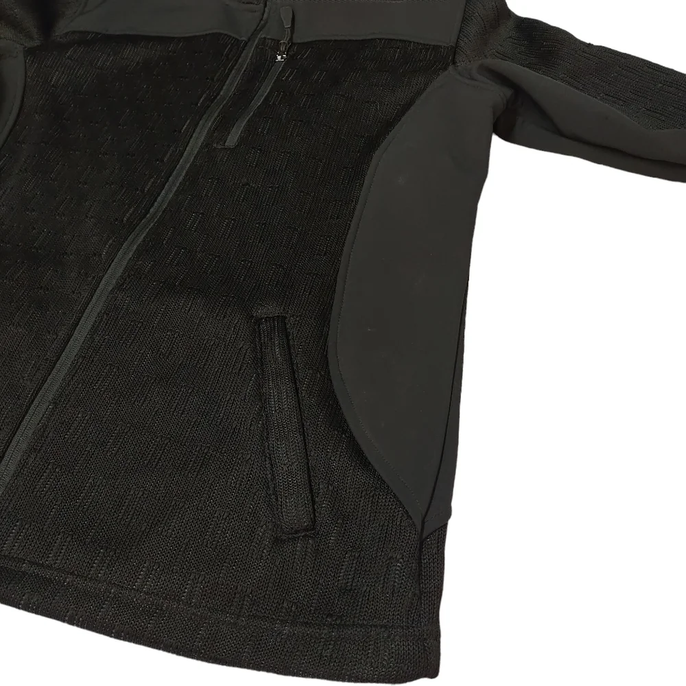 Swiss Tech Men's 2-Tone Dual Fabric Black Zip Up Jacket Size L